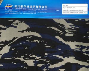 涤棉格子布迷彩印花 T/C 65/35 20x16 108x58  Rip-stop