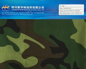 涤棉迷彩印花面料 T/C 65/35 20x20 100x50 150cm 185GSM 