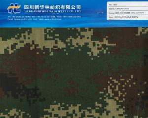 涤棉迷彩印花面料 T/C 80/20 30/2x30/2 100x64