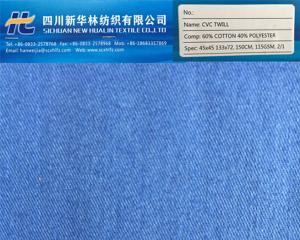 染色面料斜纹CVC 60/40 45x45 133x72 115GSM 